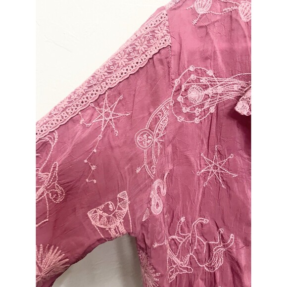 Johnny Was Violet Pine Cruise Eyelet Embroidered Jacket Boho Zodiac Lace Small - Picture 10 of 16